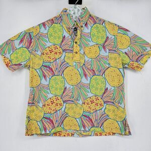 The Nutter Shirt Mens Medium Chubbies Short Sleeve Pop Over‎ Polo Pineapples AOP